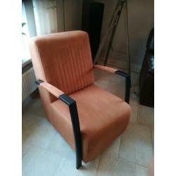 Mooie z.g.a.n. Industriële Cognackleurige Fauteuil.