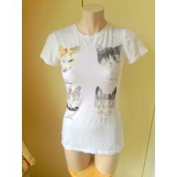 kat top parels wit schattig lolita strik cat neko M 38 40
