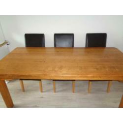 massief eiken eettafel