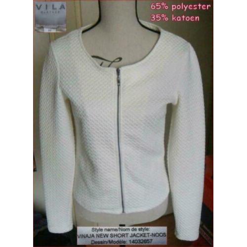 VILA vest off white maat M (36/38) zgan