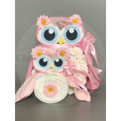 Gratis verzending Luiertaart Uil Luieruil Set Navy Blauw