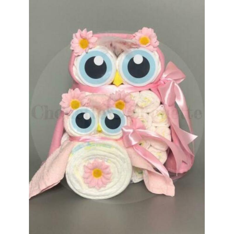 Gratis verzending Luiertaart Uil Luieruil Set Navy Blauw