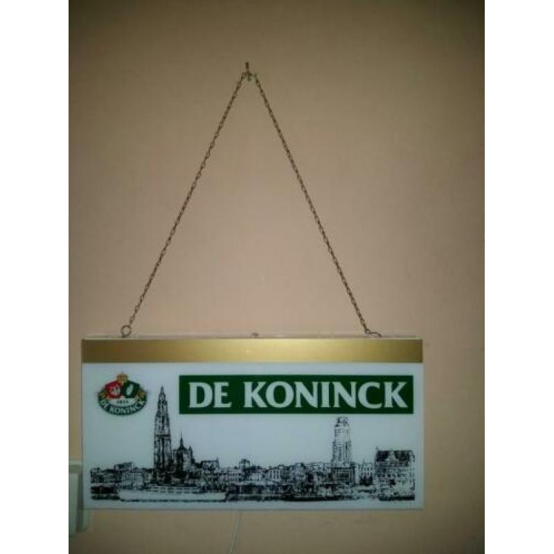De Koninck bier lichtreclame, lichtbak, reclame bord vintage
