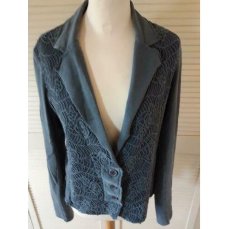 TRANSFER 40 Blauw sweatstof katoenen VEST COLBERT JASJE