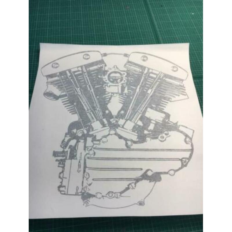 muursticker o.a. shovelhead en panhead met of zonder text