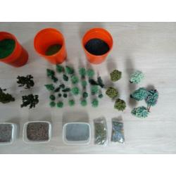 HO modelspoorbouw - bomen, grind, gras - schaal 1:87