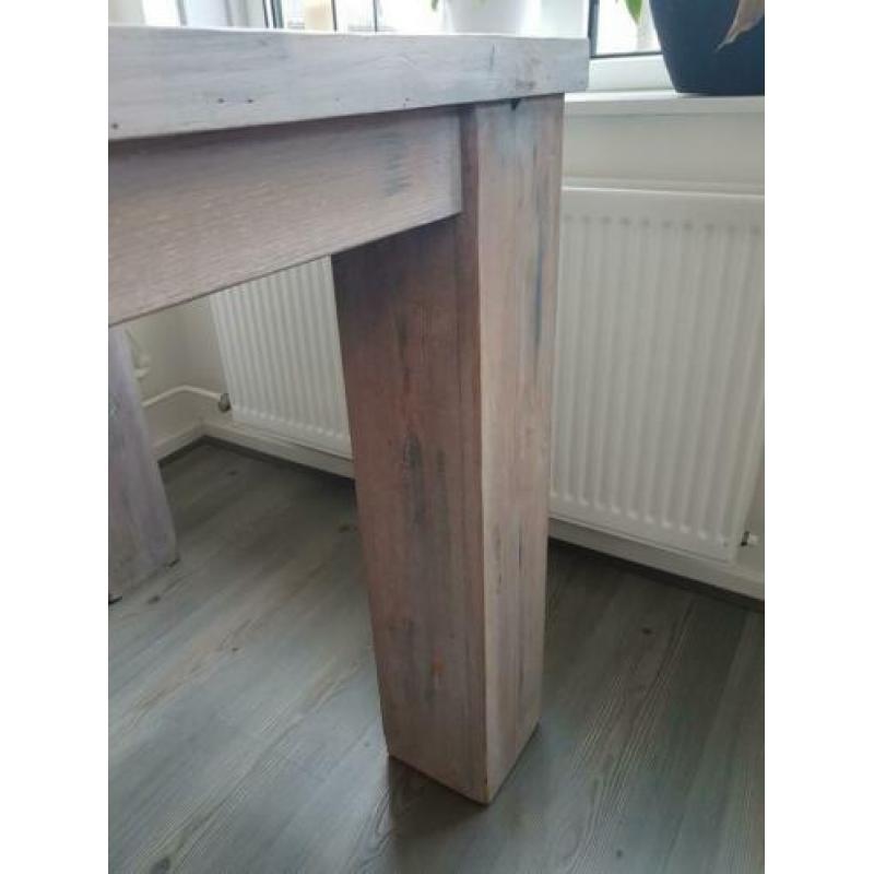 White wash Steigerhout eettafel