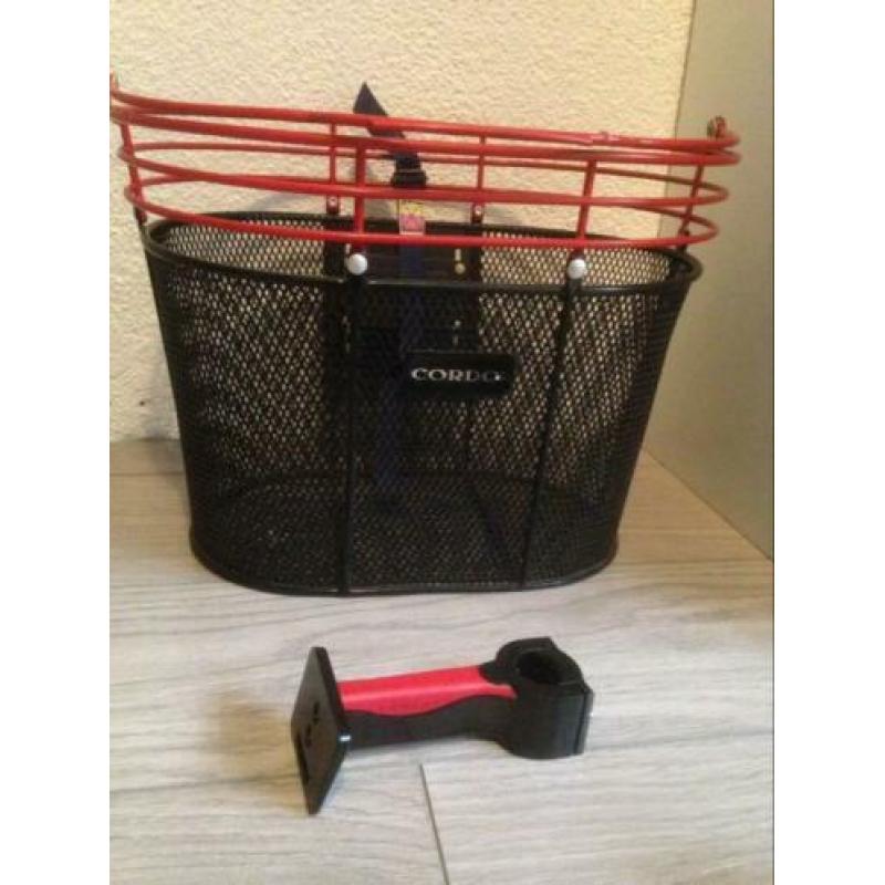 Fietsmand Cordo rood zwart