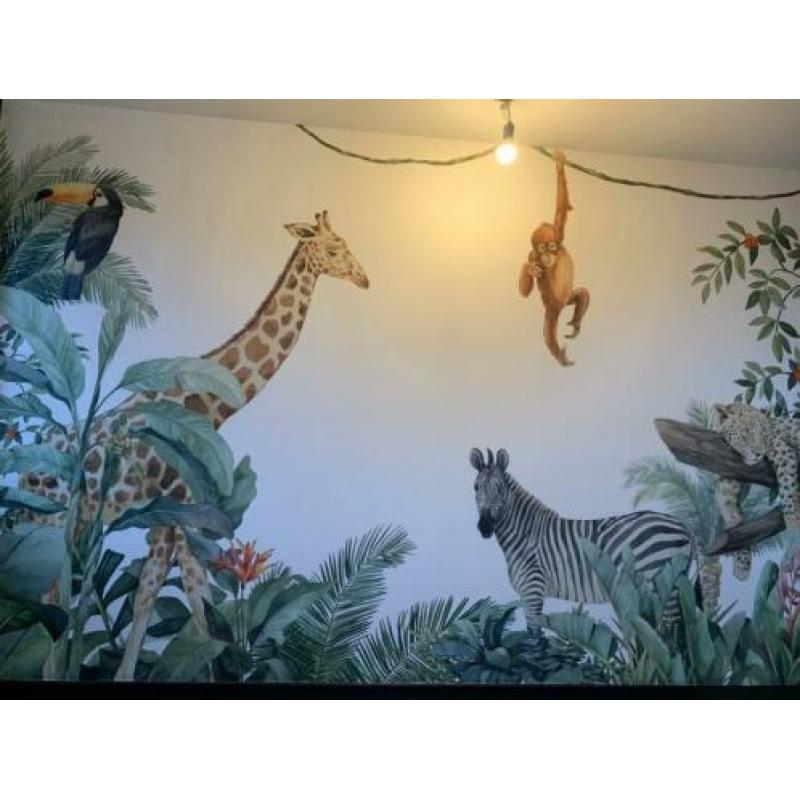 Jungle fotobehang voor baby / kinderkamer twv 353 euro