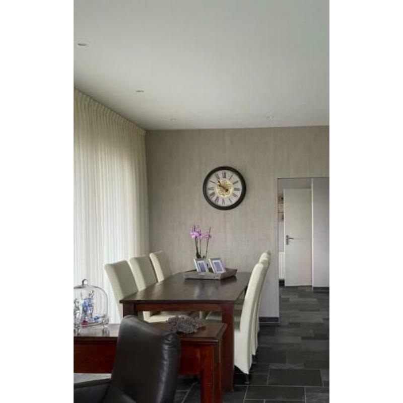 6 witte leren eetkamerstoelen