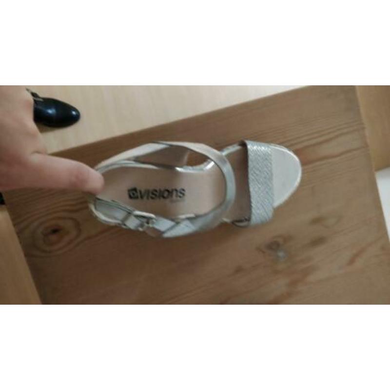 Zilveren sleehakken 38