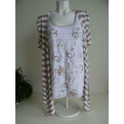 Dames Tuniek Maat XL Beige / Wit