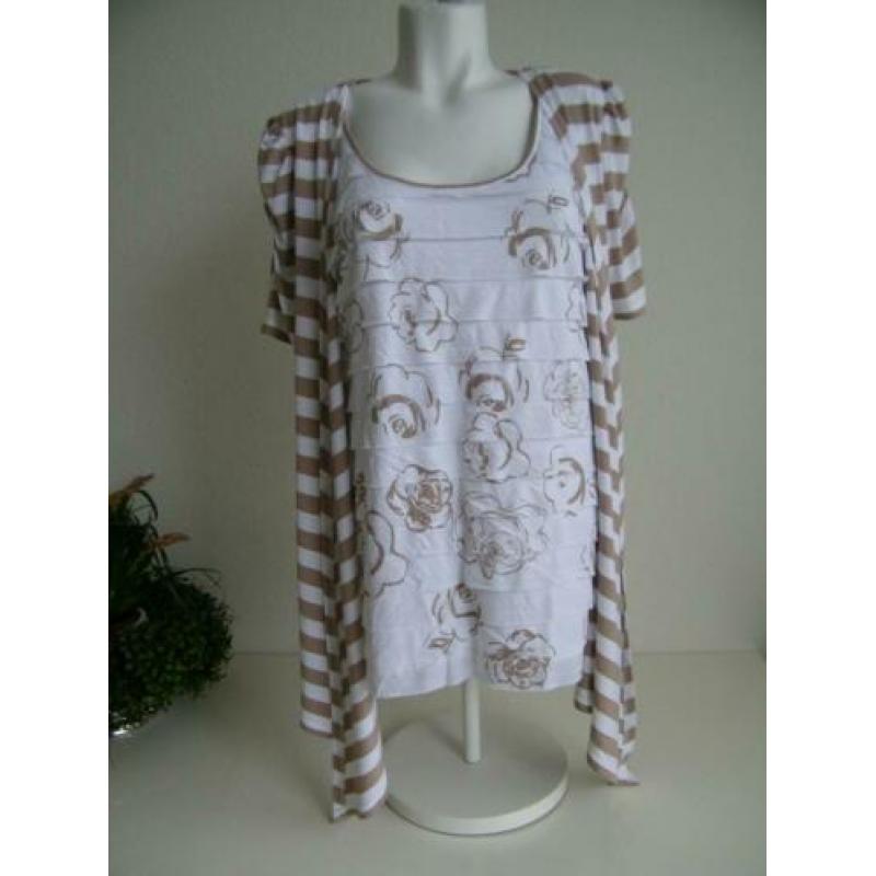 Dames Tuniek Maat XL Beige / Wit