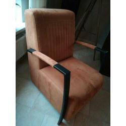 Mooie z.g.a.n. Industriële Cognackleurige Fauteuil.