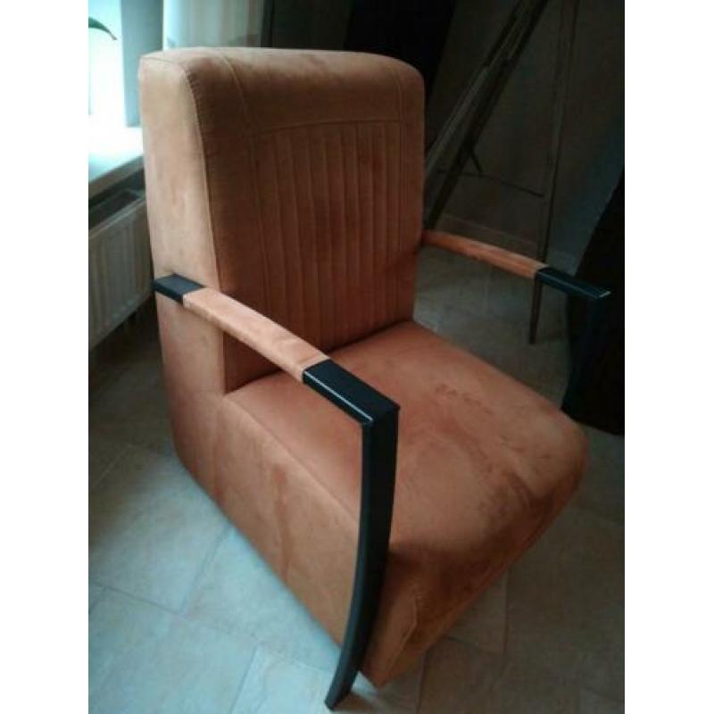 Mooie z.g.a.n. Industriële Cognackleurige Fauteuil.