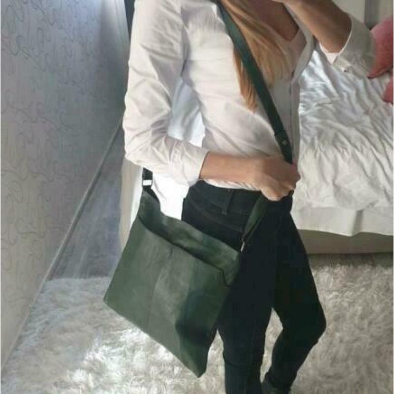 Leer tas groen nieuw