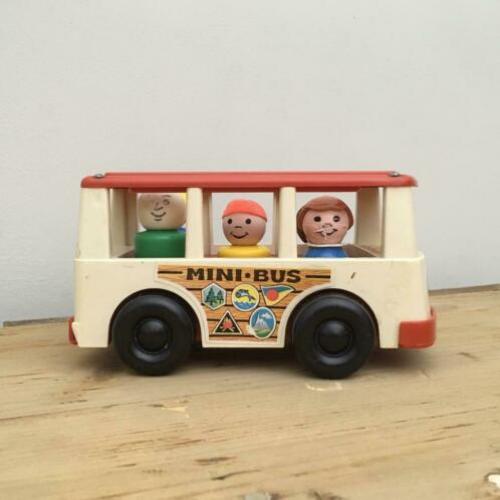 Vintage Fisher Price bus met the little people