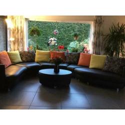 Rolf Benz hoekbank chaisse Chaplins eettafel
