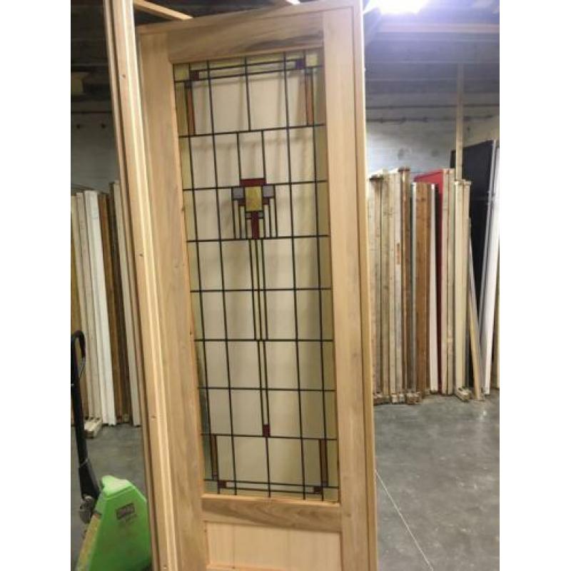 Massief houten ensuite suite glas in lood schuifdeuren