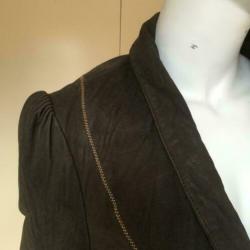 4003 D.bruin echt leren jasje blazer SILVER CREEK; Mt=40"