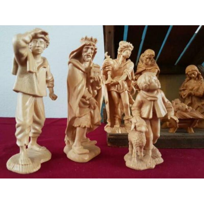 12,5cm anri houtsnij beelden kerststal jozef maria bacher