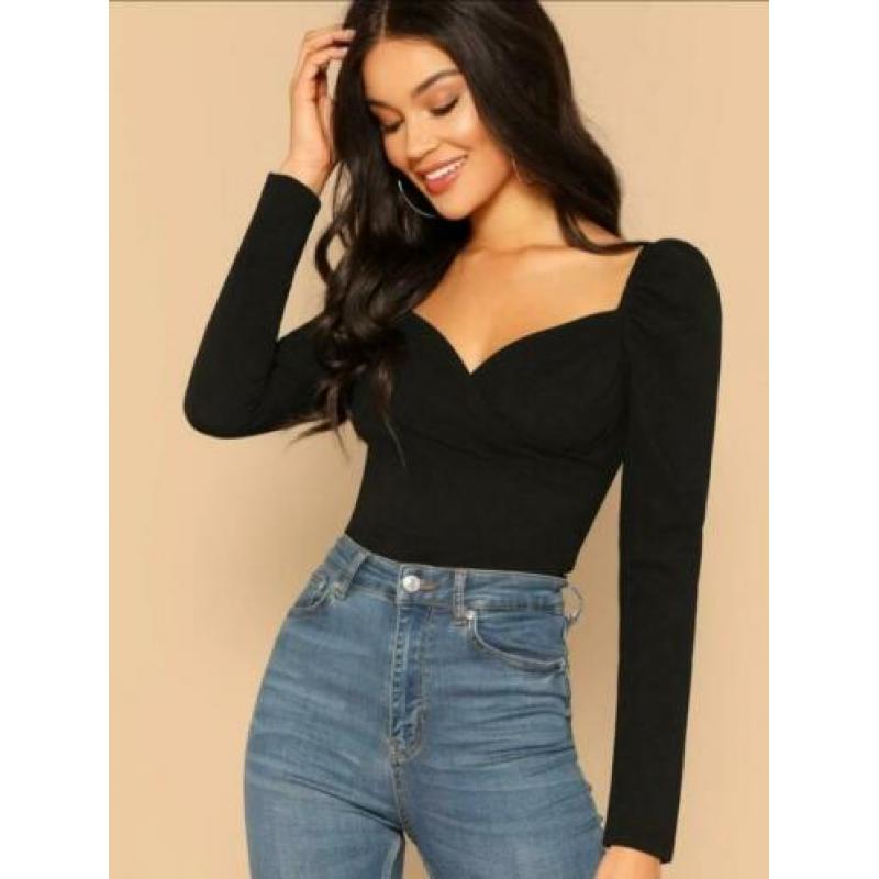 Sexy zwarte top maat S Nieuw!!