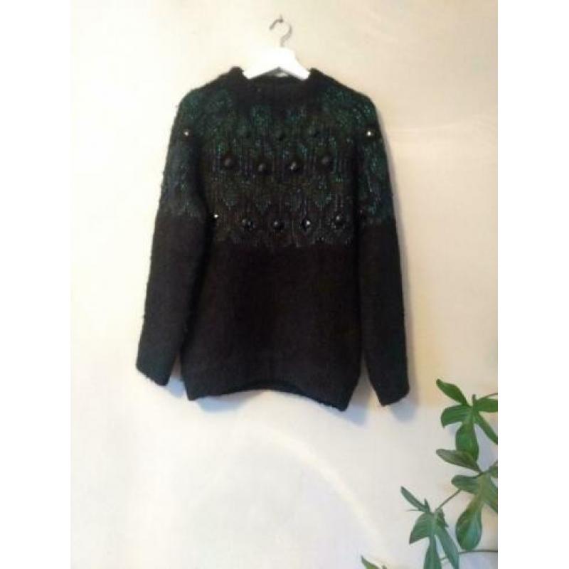 Zwarte alpaca-wolblend trui H&M, maat M, zgan