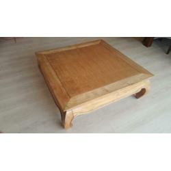 Teak houten opium tafel 1m x 1m x 0.35m