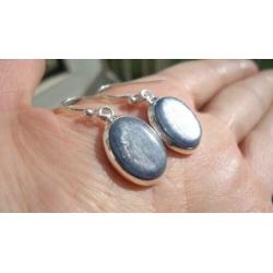 925 zilver / zilveren oorbellen met kyaniet kyanite - Vanoli