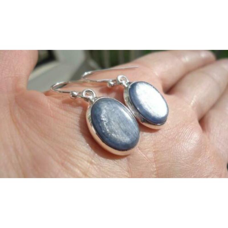 925 zilver / zilveren oorbellen met kyaniet kyanite - Vanoli