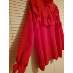 Z.G.A.N rode blouse/top met kol
