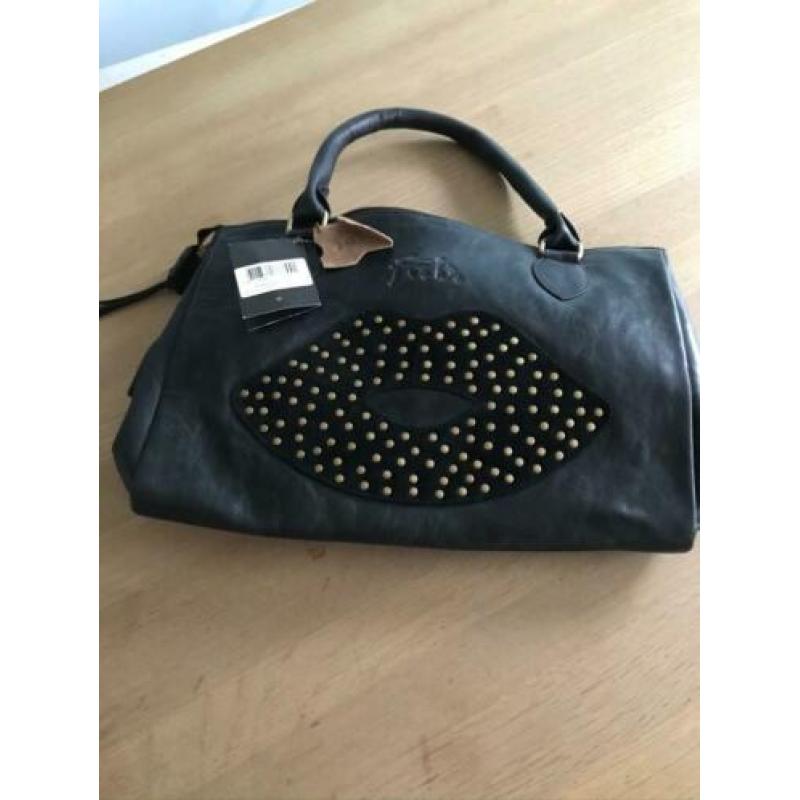 Zwarte leren handtas Kiss Fabienne Chapot