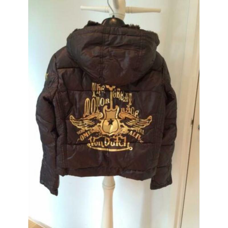 Von Dutch - donkerbruine hippe winterjas - S