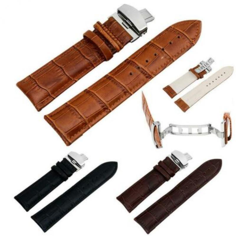 Leren horloge bandje band bruine zwarte 18mm 20mm 22mm 24mm
