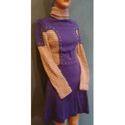 Vintage jurk (60s/70s) met colkraag ( MT M)