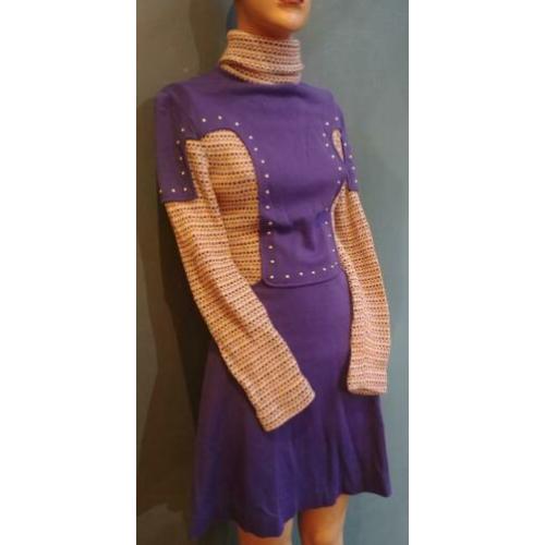 Vintage jurk (60s/70s) met colkraag ( MT M)