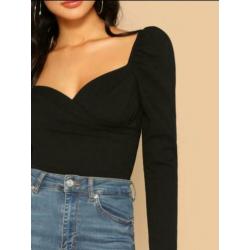 Sexy zwarte top maat S Nieuw!!