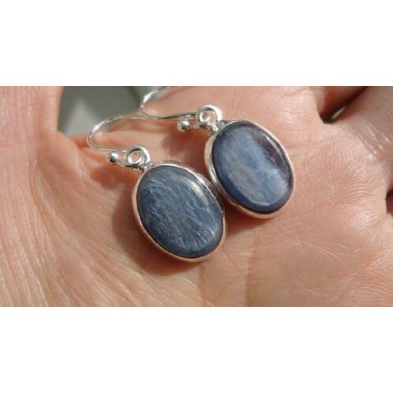 925 zilver / zilveren oorbellen met kyaniet kyanite - Vanoli