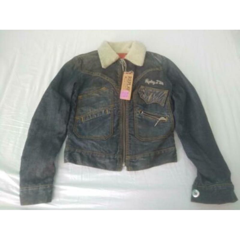 Replay spijker jeans denim jas jack, maat xs