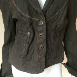 4003 D.bruin echt leren jasje blazer SILVER CREEK; Mt=40"