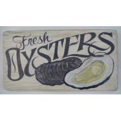 Handgeschilderd reclamebord oester/Kreeft/vis winkel/garnaal