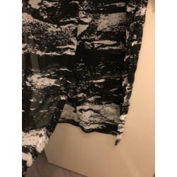 Zara maxi luchtige blouse- jurk zwart wit lang m 38 zgan