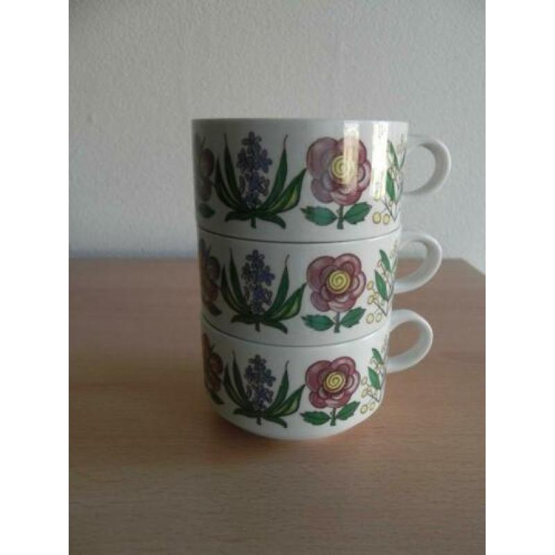 Villeroy & Boch koffiekopjes mokkakopjes bloem vintage