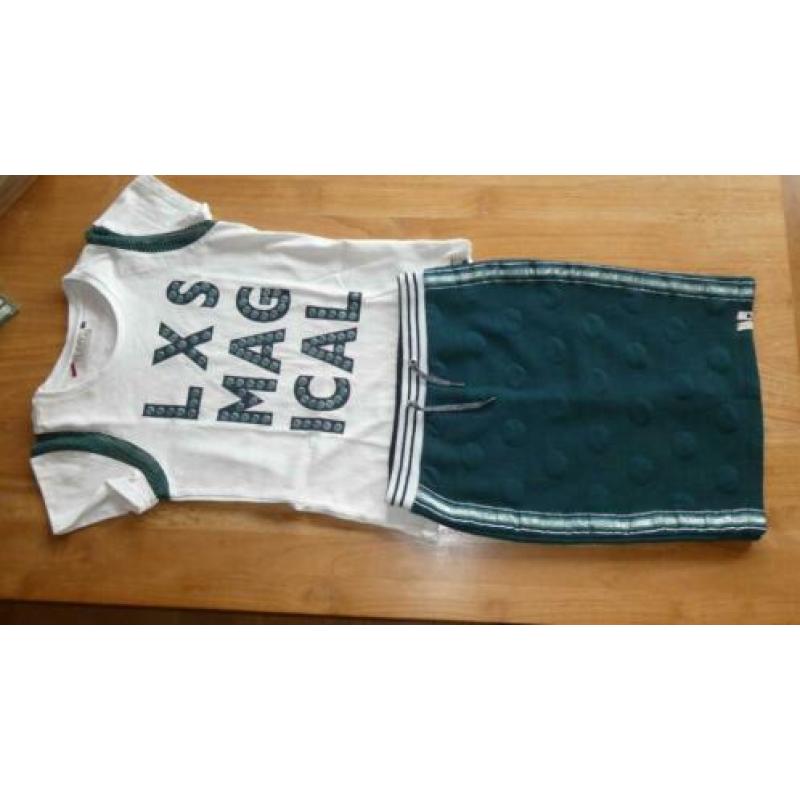 Looxs rokje en shirt groen 152