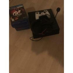 Ps4 500gb, controller, headset, games
