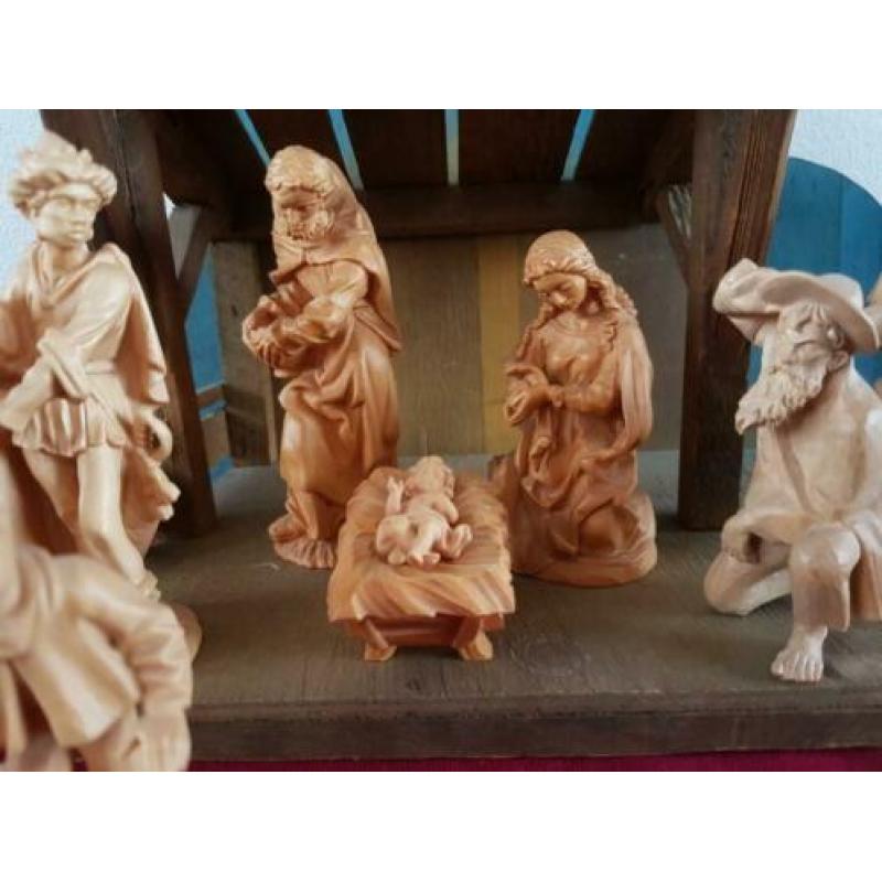 12,5cm anri houtsnij beelden kerststal jozef maria bacher