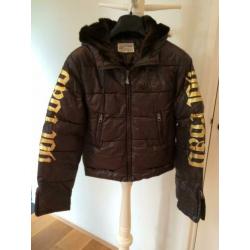 Von Dutch - donkerbruine hippe winterjas - S