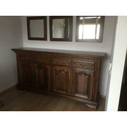 Dressoir Donker Eiken met 3 spiegels