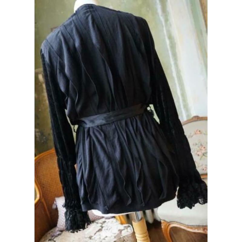 Zwart apart vest Nieuw! met fluwelen mouwen beetje Gothic