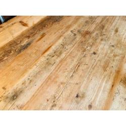 Robuuste eettafel eiken vloerdelen 190 bij 100